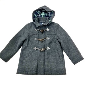 良好◆BURBERRY バーバリーロンドン ダッフルコート キッズサイズS◆BN892-460-08 グレー キッズ アウター 子供服 裏地キルティング