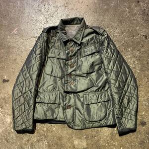 UNDERCOVER 09AW 中綿サファリジャケット シルク ニット切替 キルティング D1201 アンダーカバー