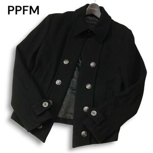 Y2K 00s archive★ PPFM ペイトンプレイス 秋冬 メルトン ウール★ ナポレオン Pコート ジャケット Sz.M　メンズ 黒　I4T04313_C#N