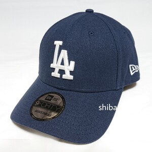 NEW ERA ニューエラ 正規品 キャップ 帽子 ダーク ネイビー ホワイト LA ドジャース リネン ミックス ユニセックス