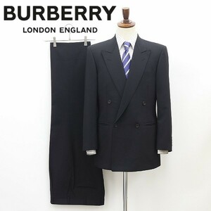 国内正規品◆BURBERRYS バーバリー モヘヤ混 ダブル セットアップ スーツ 黒 ブラック A5