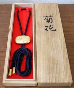 ★☆帖佐美行 『菊花』 銀900 銀刻印 彫金細工 ループタイ シルバー 共箱 日展 日本芸術院 文化勲章受章 中古品☆★