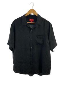 Supreme◆22SS/Tonal Monogram Silk S/S Shirt/半袖シャツ/L/シルク/BLK