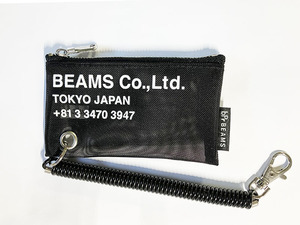 中古品★bPr BEAMS/ビームス　ナイロン メッシュ ロゴ ポーチ XS/Black