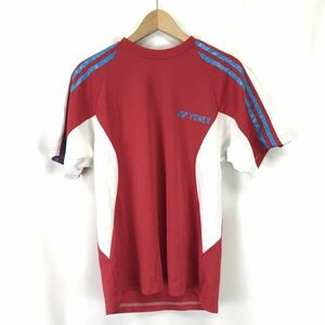 YONEX/ヨネックス★半袖Ｔシャツ【Mens size -SS/赤×白×水色】トレーニングウェア/Tops/Shirts◆BH158