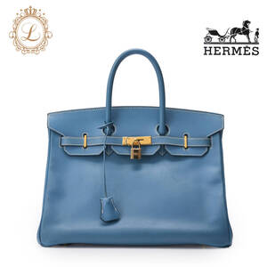 HERMES エルメス バーキン35 ハンドバッグ エプソン ブルージーン Blue jean（ゴールド金具）レディースバッグ　ブランド【中古】【送料無