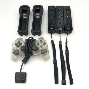 ★ゲームコントローラー4個おまとめ品 Wiiリモコン プレイステーション2 DUALSHOCK アナログコントローラー SCPH-10010 黒 スケルトン