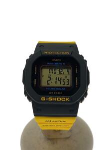 CASIO◆ソーラー腕時計_G-SHOCK/デジタル/ラバー/BLK/YLW