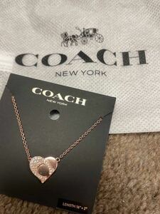 ★新品未使用★COACH コーチ ハート ネックレス ピンクゴールド