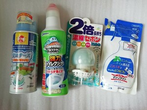 送料無料 ☆日用品4点☆虫コナーズ テラス ベランダ用スプレー ＋スクラビングバブルトイレクリーナー＋セボン ＋トイレマジックリン 詰替