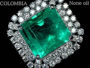 .VOGKL14332T【売り切り】新品【RK宝石】コロンビア産 極上ノンオイル エメラルド 超特大10.34ct 極上ダイヤモンド 2.04ct 超高級リング