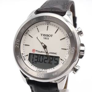 稼働 【TISSOT ティソ】 1853 TOUCH Classic T083420 A クォーツ/QZ メンズ 腕時計 ホワイト文字盤 アナデジ ラウンド