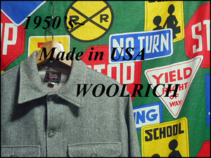 ★希少な黒タグ付★Made in USA製アメリカ製WOOLRICHウールリッチビンテージ4ポケットウールジャケット50s50年代40ハンティングアウトドア