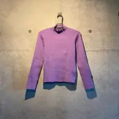 【urban research items】カラーニット パープル ハイネック