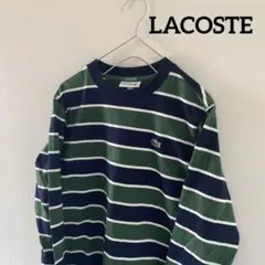 LACOSTEラコステボーダーバスクシャツメンズロンtシャツ長袖ボーダーm