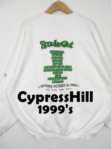 90s CYPRESS HILL Smokeout 1999 ★ XXL スウェット ホワイト ★ サイプレスヒル スモークアウト ヒップホップ ラップ デラソウル B系