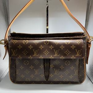 西542 美品 LOUIS VUITTON ルイヴィトン ヴィバシテ GM M51163 2WAY ハンド ショルダーバッグ モノグラム ブラウン レッド レディース