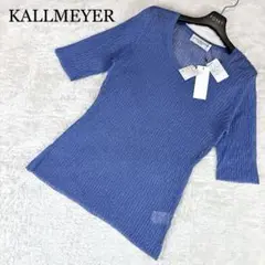 新品未使用タグ付  KALLMEYER リネン シースルー ニット S ブルー