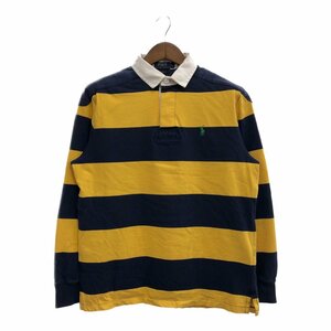 Polo by Ralph Lauren ポロ ラルフローレン ボーダー ラガーシャツ トップス カジュアル イエロー (メンズ L) P5307