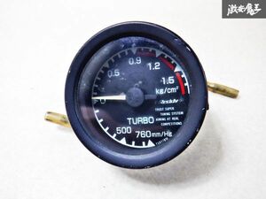 保証付 通電OK TRUST トラスト Greddy ブースト計 ターボ計 BOOST TURBO 機械式 メーター 60φ ブラック 棚D11H