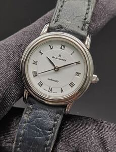 中古 ブランパン BLANCPAIN レマン デイト 白 ホワイト文字盤 SS ステンレス 自動巻き レディース 腕時計