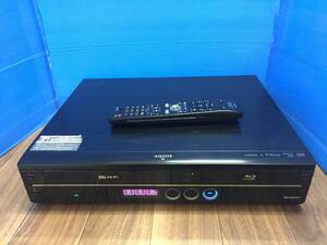 シャープ AQUOS VHS一体型ブルーレイレコーダー BD-HDV22 リモコン付　中古品4173