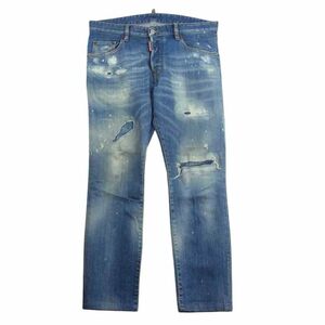 DSQUARED2 ディースクエアード S71LB0720 Skater Jean スケーター ジーンズ ダメージ ペイント 加工 デニム パンツ 48【中古】