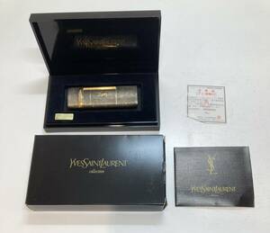  1303　YVES SAINT LAURENT イヴサンローラン ガスライター　グレー　現状品　コレクション　箱付　保証書付　COLLECTION　ローラー式