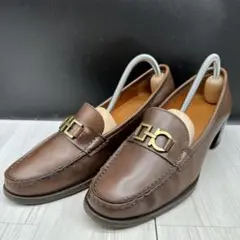 【SALVATOREFERRAGAMO】6C ローファー ヒール ブラウン