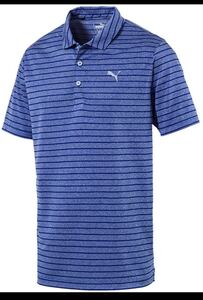 送料無料◆新品◆プーマ ゴルフ DRYCELL ボーダー柄 半袖シャツ◆(M)◆579171-07◆PUMA GOLF