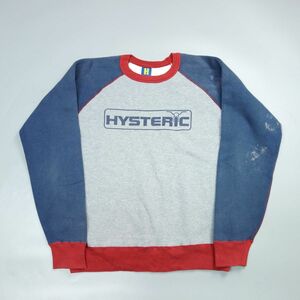 00s Y2K HYSTERIC GLAMOUR ヒステリックグラマー ロゴプリントバイカラーラグランスリーブスウェット F レディース