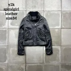 y2k spiralgirl gimmick leather jacket M