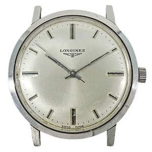 １円〜 ロンジン LONGINES 時計 メンズ ブランド ヘッド 手巻き ステンレス SS ラウンド シルバー文字盤 アンティーク (v0086057100)