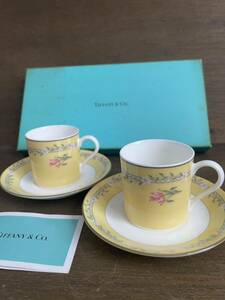 ティファニー TIFFANY&CO Tiffany&Co ピンクチューリップ Pink Tulip デミタスカップ ソーサー 2客セット 