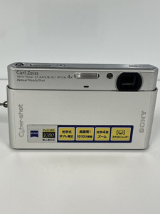 100円～★SONY ソニー Cyber-shot DSC-T77 サイバーショット コンパクトデジタルカメラ バッテリー 充電器付 シルバー 通電確認済 デジカメ