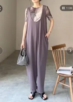 美品　She’s Closet 前後2way 裾ボタン　オールインワンサロペット