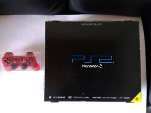 美品 動作品 PS2 本体 SONY PlayStation2 SCPH-50000NB 箱 説 純正 D端子 ケーブル デュアルショック2 ブラック 黒 無線コントローラー 赤 