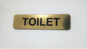 アクリル製 ドアプレート ゴールド GOLD トイレ TOLET アクリル二層板 サインプレート メッセージプレート 送料無料