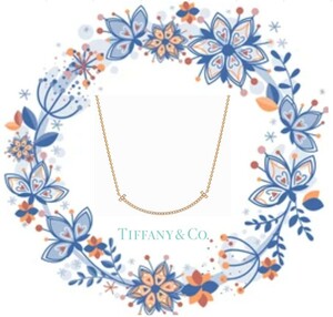 TIFFANY&CO ￥47万 未使用 Ｔスマイル ダイヤ0.10ct & 18Kイエローゴールドペンダント 