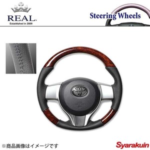 REAL レアル ステアリング SUBARU/スバル トレジア 120系 オリジナルシリーズ ノーマルグリップ ブラウンウッド ブラックステッチ