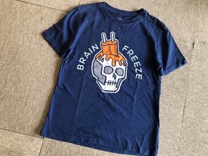 ★Gap kidsギャップスカル柄Tシャツ140★紺