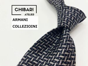 【超美品】ARMANI COLLEZIONI　アルマーニ　ドット柄　ネクタイ　3本以上送料無料　ブラック　0903139