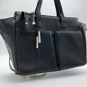 【美品 A4可】BALLY バリー トートバッグ 2way ショルダーバッグ メンズ レザー 斜め掛け ハンドバッグ ブラック 金具 ビジネスバッグ