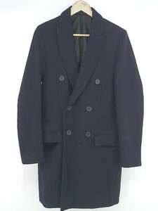 ◇ ◎ H&M エイチアンドエム ウール混 長袖 コート サイズEUR 44 US 34R ネイビー レディース E