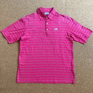 adidas アディダス ポロシャツ　半袖シャツ golf 半袖　テーラーメイド　ゴルフ　ゴルフシャツ　Mサイズ メンズ ピンク　GOLF 