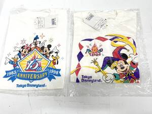 送料無料h55114 東京ディズニーランド15thアニバーサリー プリントTシャツ 110 100 2着まとめ 未開封