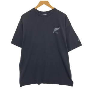 古着 アディダス adidas ラグビー ニュージーランド代表 バックプリント スポーツプリントTシャツ メンズL相当 /eaa471810