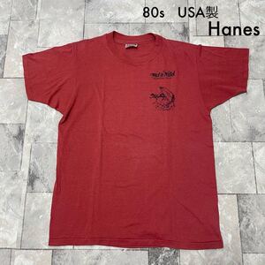 80s USA製 Hanes ヘインズ Tシャツ T-shirt TEE Wet