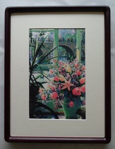 ・作者:　笹倉鉄平　・画題：　窓辺の風景　・技法:　複製画　・NO-R6-5-15.8