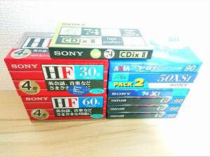 088 未開封　送料無料　カセットテープ　SONY　high position 74分　NORMAL 50分　PACK２ 74分 /30分　60分　4巻/AXIA 90分　/ maxell 60分